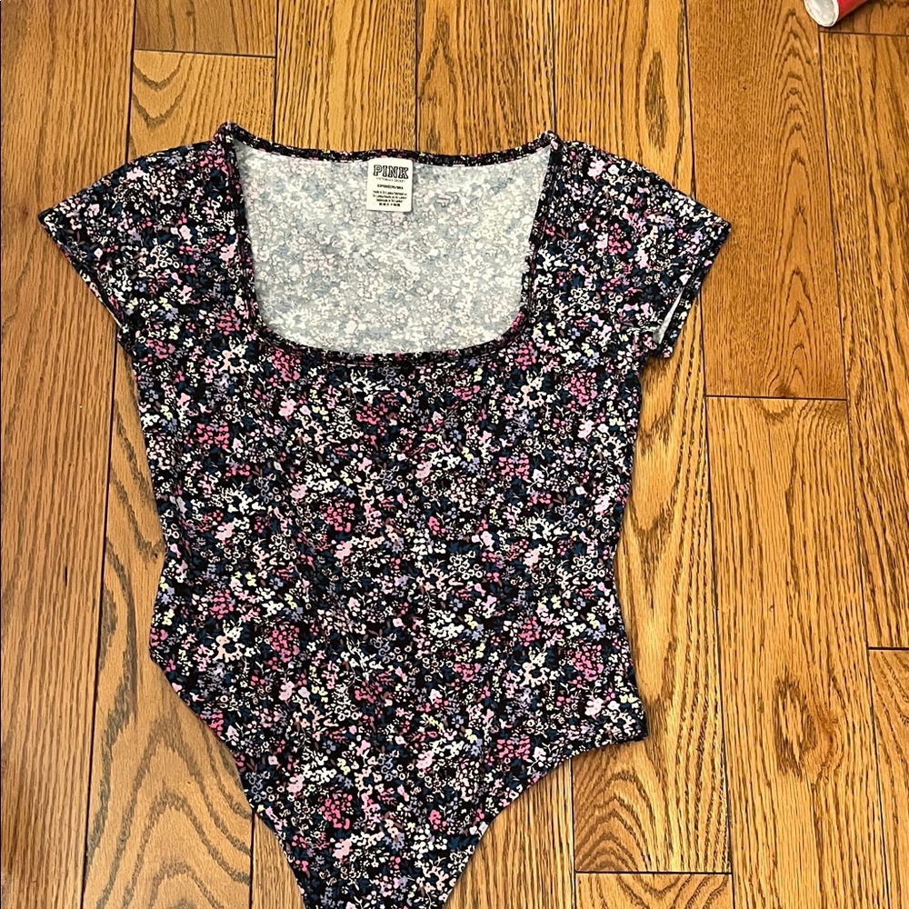 Victoria secret PINK brand Floral Print Bodysuit in Pink and White